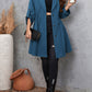 Honey Plus Size Lapel Collar Drawstring Roll - Tab Sleeve Trench Coat - 7 Semicolon Couture