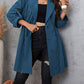 Honey Plus Size Lapel Collar Drawstring Roll - Tab Sleeve Trench Coat - 7 Semicolon Couture