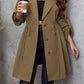 Honey Plus Size Lapel Collar Drawstring Roll - Tab Sleeve Trench Coat - 7 Semicolon Couture