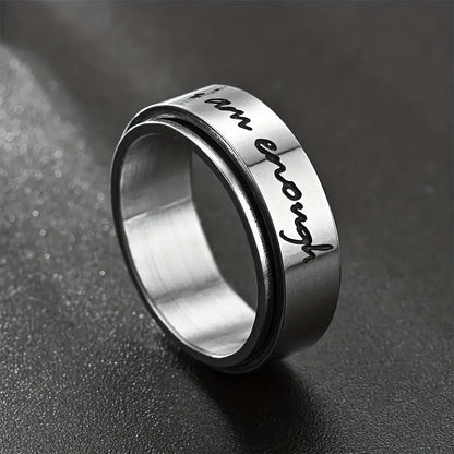 I AM ENOUGH Stainless - Steel Fidget Ring - 7 Semicolon Couture