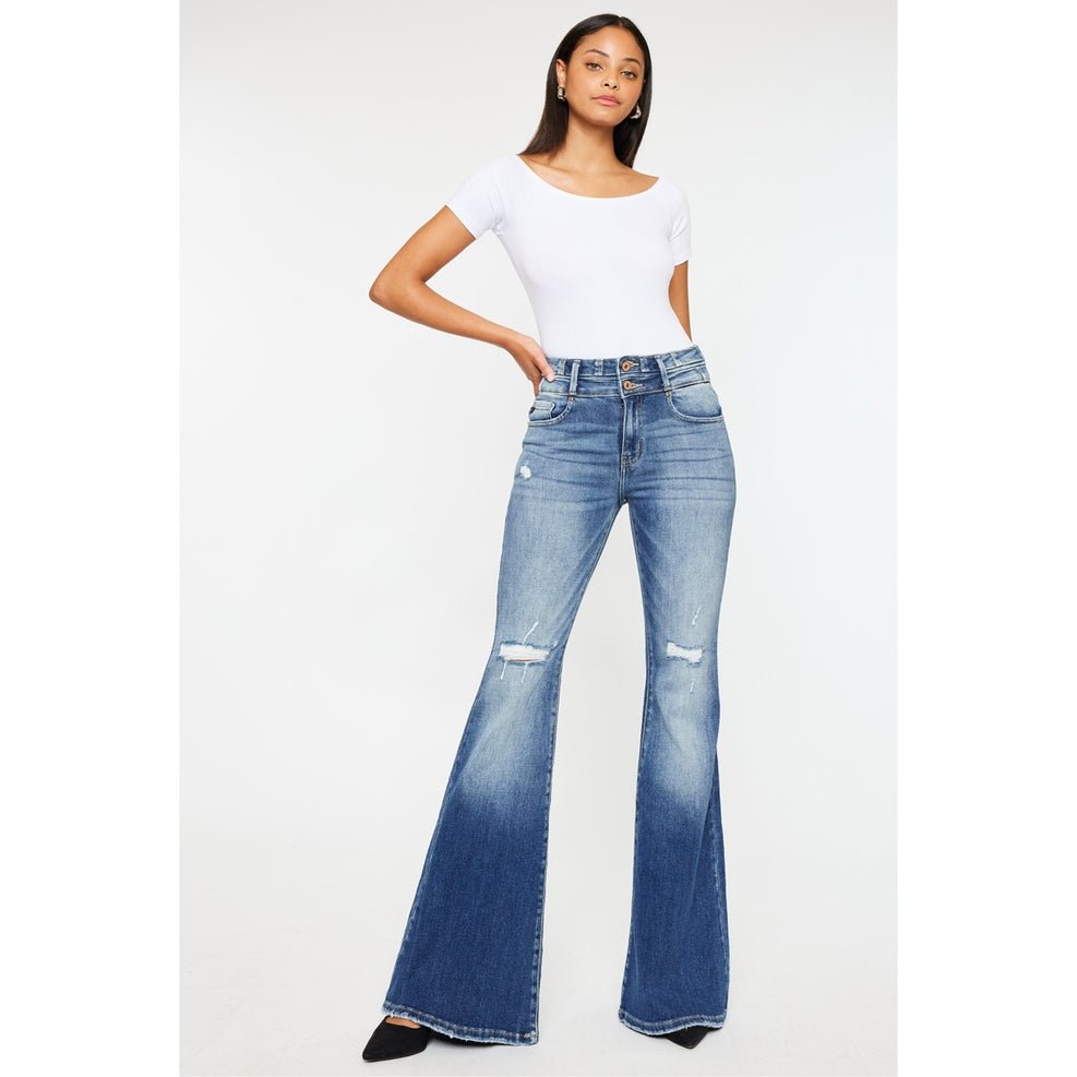 Kan Can HIGH RISE SUPER FLARE JEANS - 7 Semicolon Couture