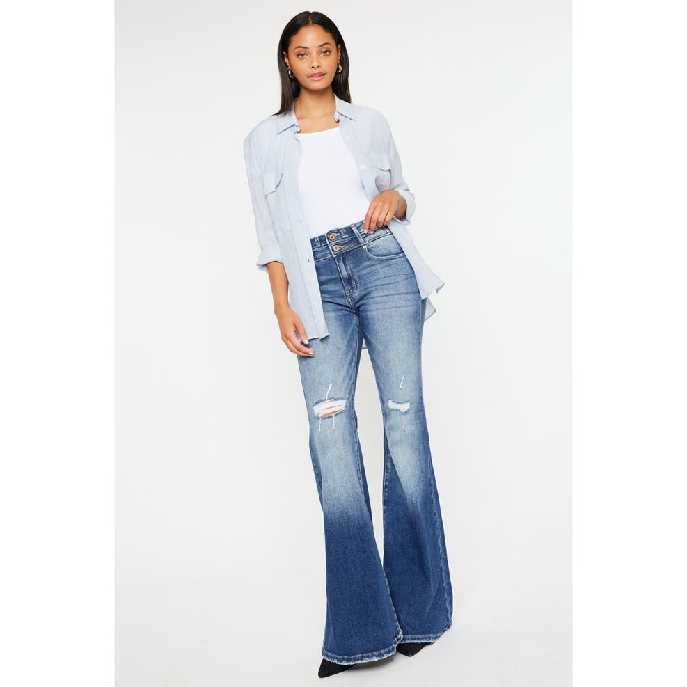 Kan Can HIGH RISE SUPER FLARE JEANS - 7 Semicolon Couture