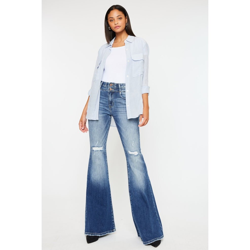 Kan Can HIGH RISE SUPER FLARE JEANS - 7 Semicolon Couture