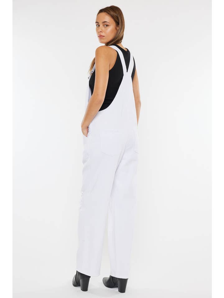 Kan Can White Distressed Overalls - 7 Semicolon Couture