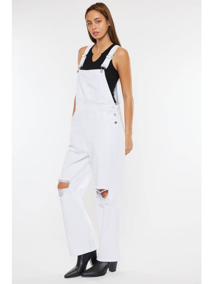 Kan Can White Distressed Overalls - 7 Semicolon Couture