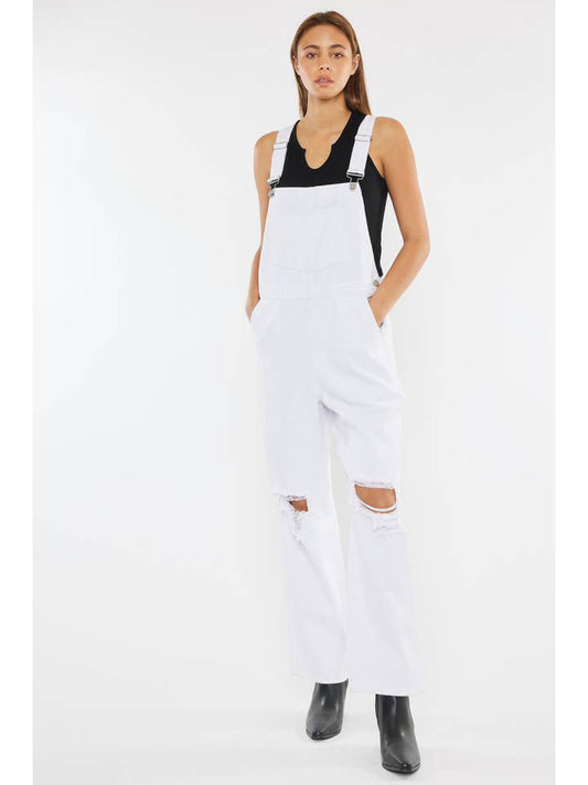 Kan Can White Distressed Overalls - 7 Semicolon Couture