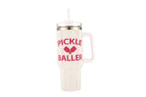 Ladies Blinged out PICKLE BALLER Themed Tumbler Cup - 7 Semicolon Couture