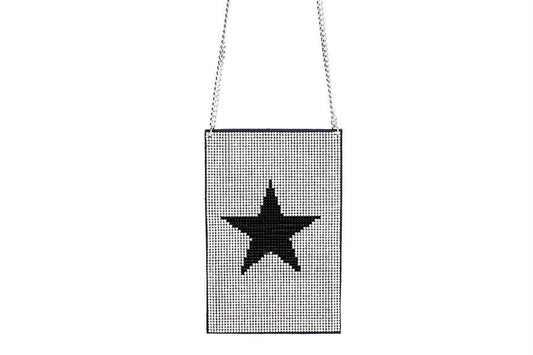 Ladies Rhinestone Crossbody Cell Phone Bag With Single Stars - 7 Semicolon Couture