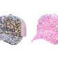 Ladies Sequined Baseball Cap Style Hat - 7 Semicolon Couture