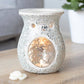 Large Silver Crackle Oil Burner and Wax Warmer - 7 Semicolon Couture