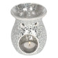 Large Silver Crackle Oil Burner and Wax Warmer - 7 Semicolon Couture