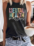 Mental Health Matters Sleeveless Shirt - Dark Grey - 7 Semicolon Couture