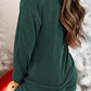 MERRY Round Neck Long Sleeve Top and Shorts Lounge Set - 7 Semicolon Couture