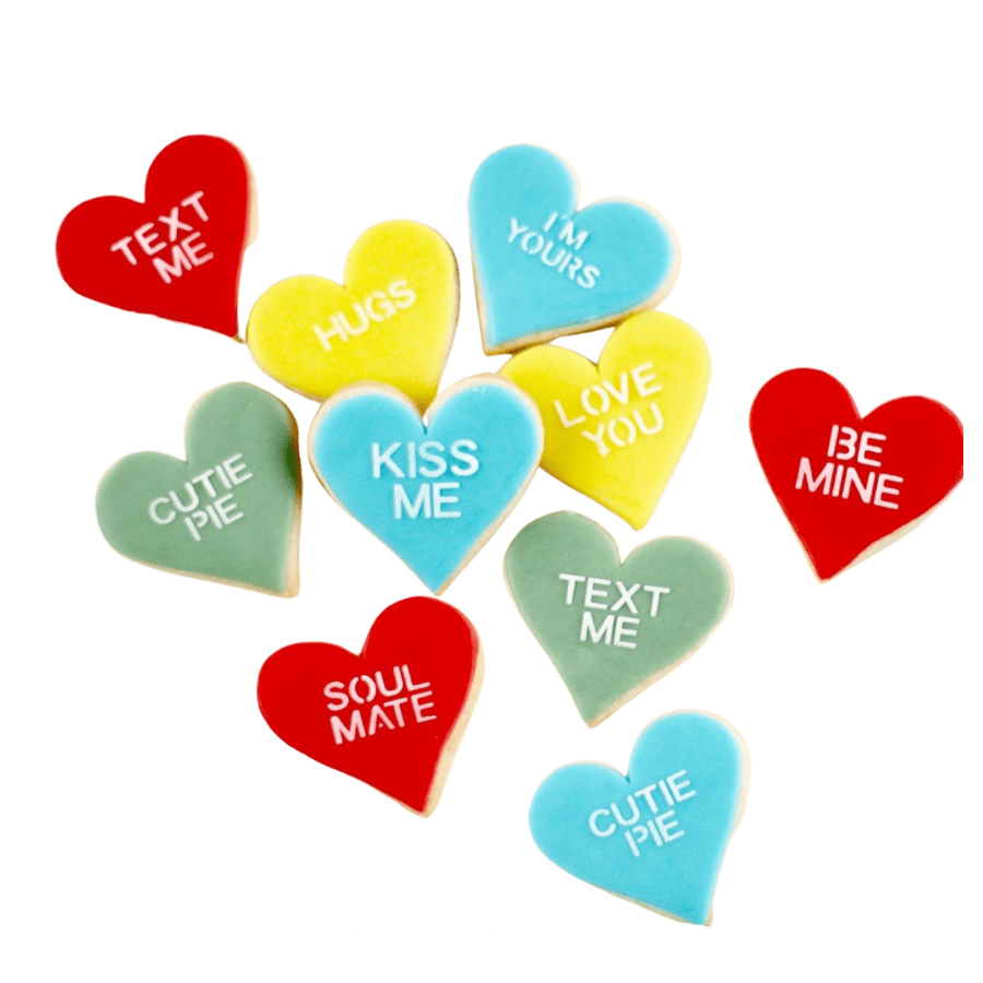 Mini Conversation Heart Boxed Cookie Set - 7 Semicolon Couture