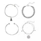 Multilayer Chain Disc Tassel Pendant Silvery Bracelet Set - 7 Semicolon Couture