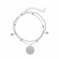 Multilayer Chain Disc Tassel Pendant Silvery Bracelet Set - 7 Semicolon Couture