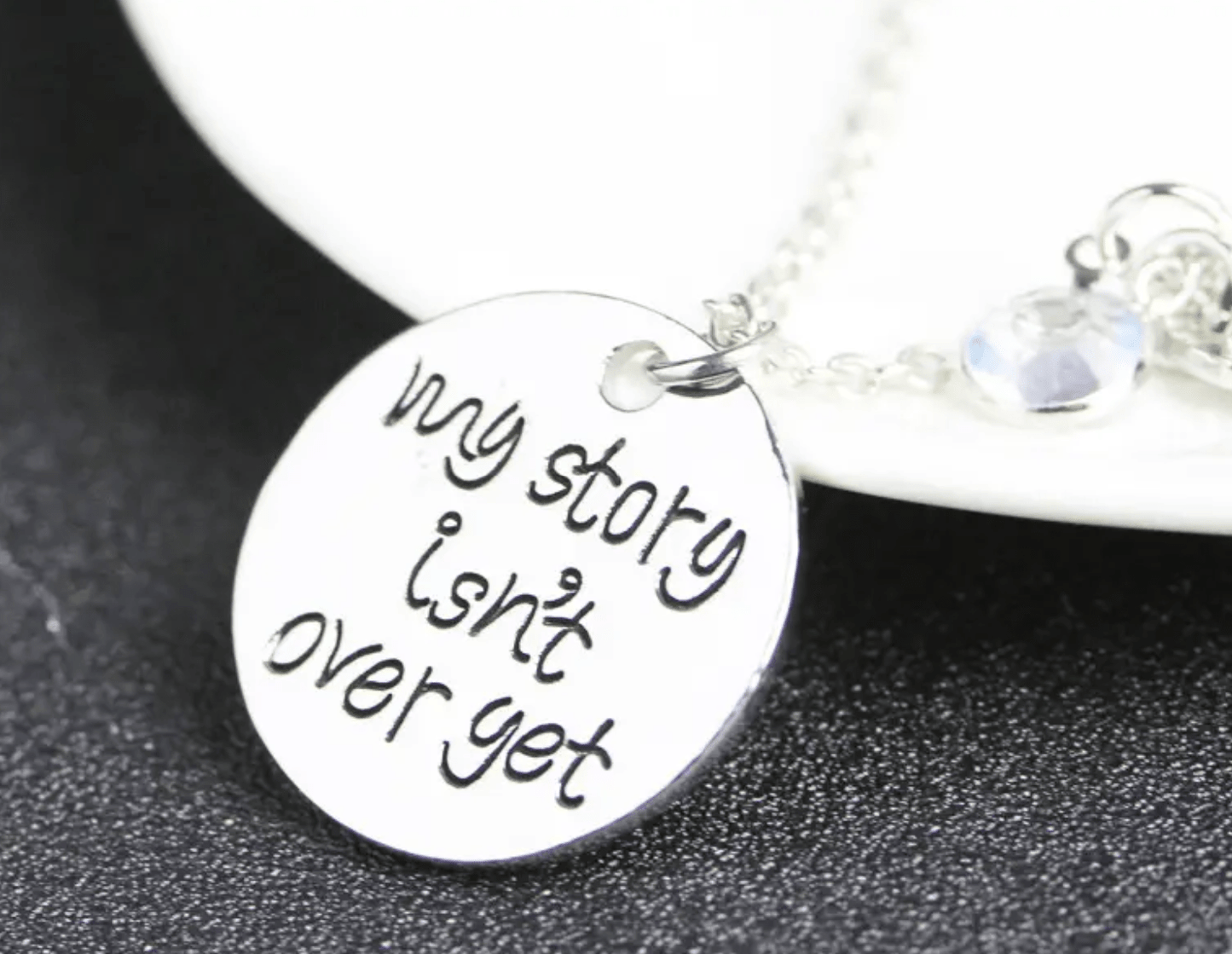 My story isn't over yet Semicolon Necklace with charm - 7 Semicolon Couture