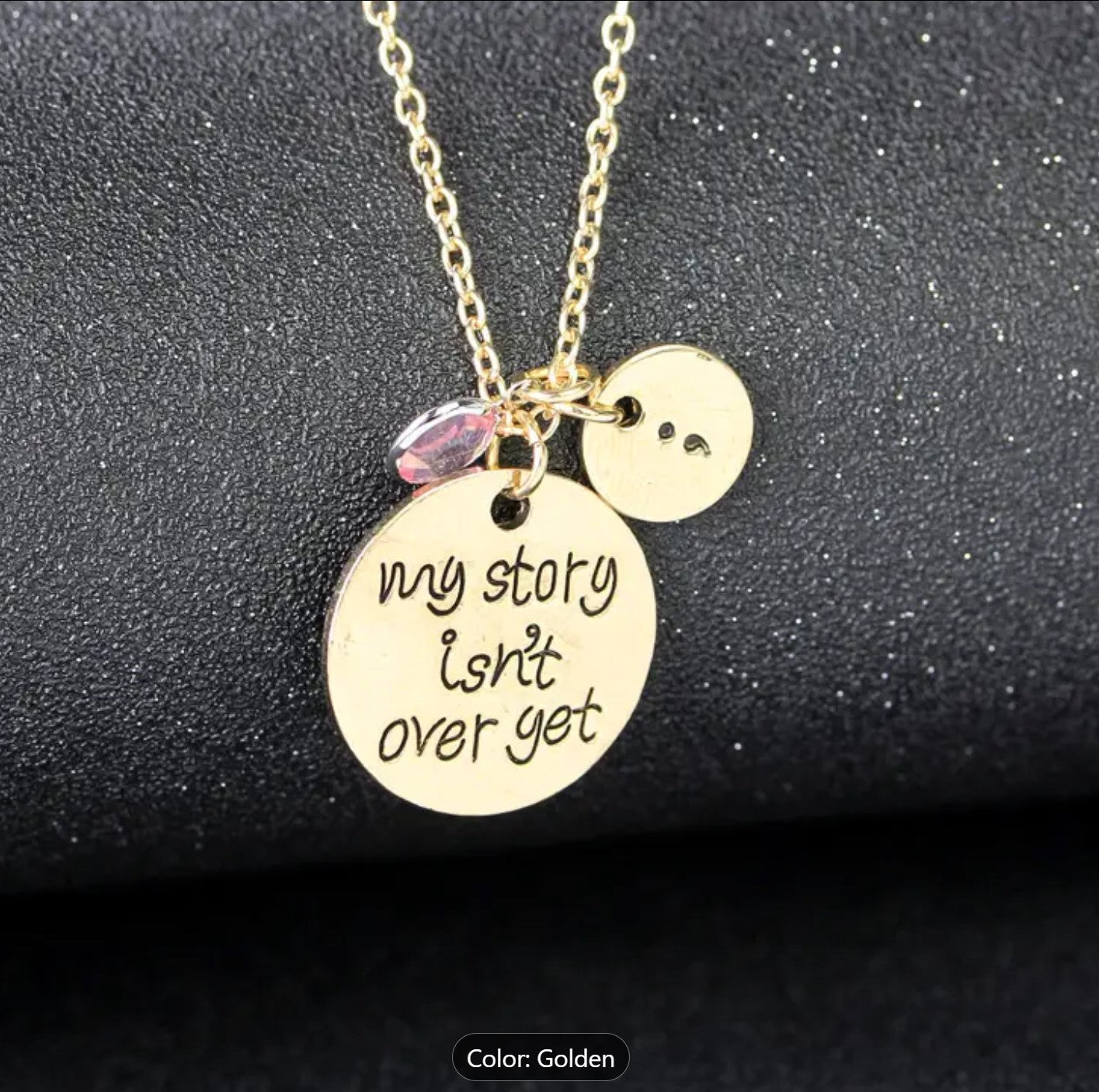 My story isn't over yet Semicolon Necklace with charm - 7 Semicolon Couture