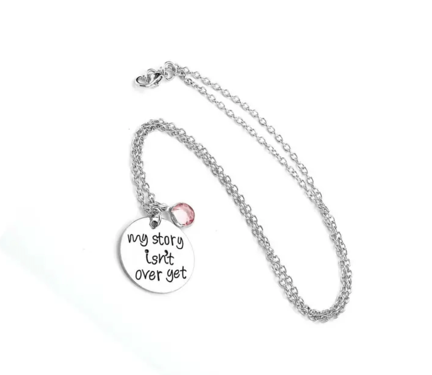 My story isn't over yet Semicolon Necklace with charm - 7 Semicolon Couture