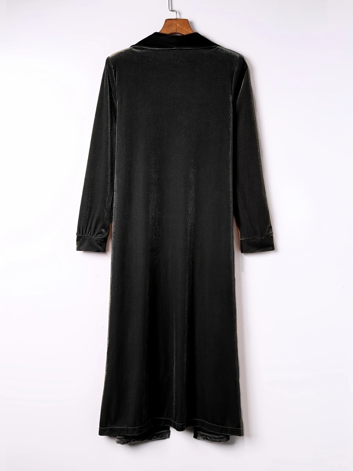 Open Front Long Sleeve Coat - 7 Semicolon Couture