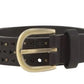 Perforated Bow Studded Buckle Belt - 7 Semicolon Couture