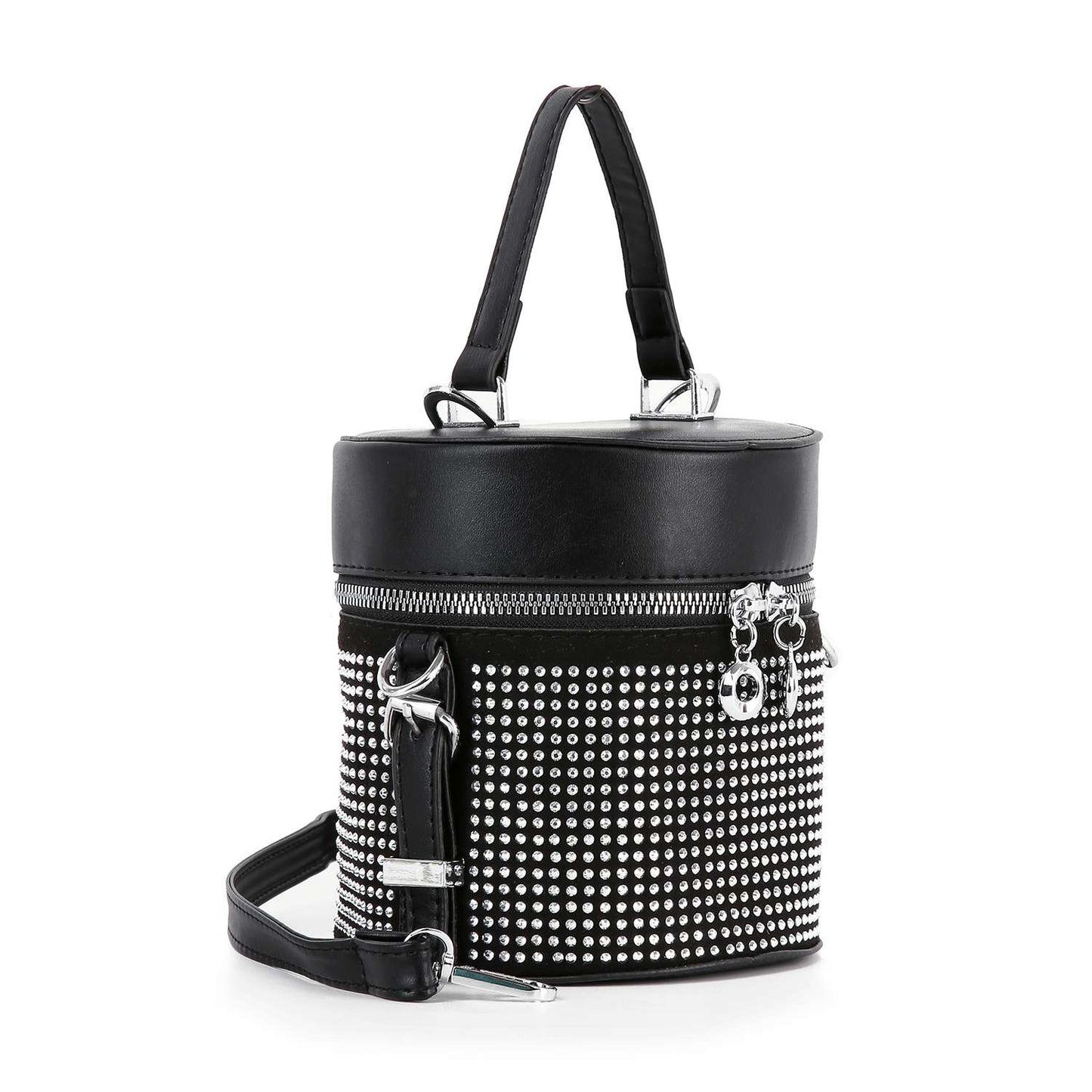 Petite Rhinestone Cylindrical Evening Bag - 7 Semicolon Couture