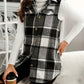 Plaid Print Vest Jacket - 7 Semicolon Couture