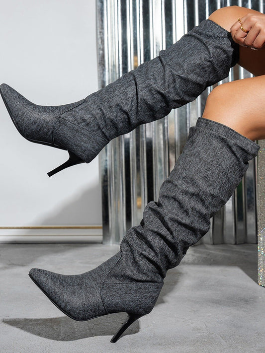 Point Toe Stiletto Boots - 7 Semicolon Couture