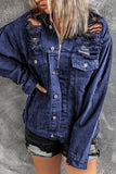 Rebel Ripped Denim Jacket - 7 Semicolon Couture