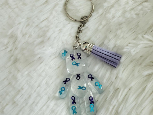 Resilient Ribbon Suicide Awareness Keychain - 7 Semicolon Couture