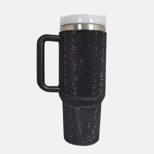 Rhinestone Stainless Steel Tumbler with Straw - 7 Semicolon Couture