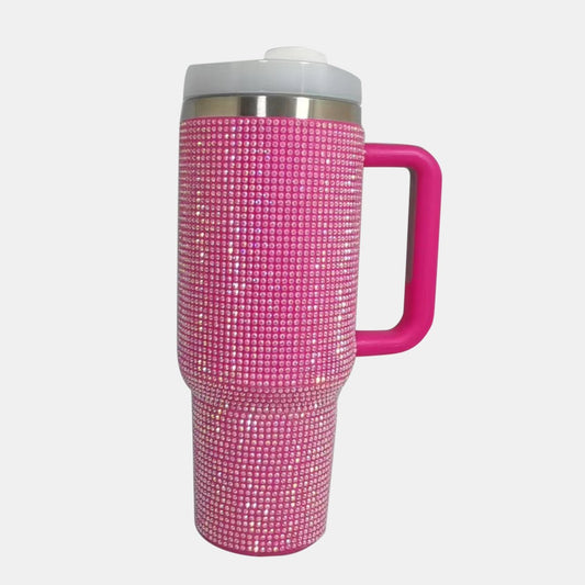 Rhinestone Stainless Steel Tumbler with Straw - 7 Semicolon Couture