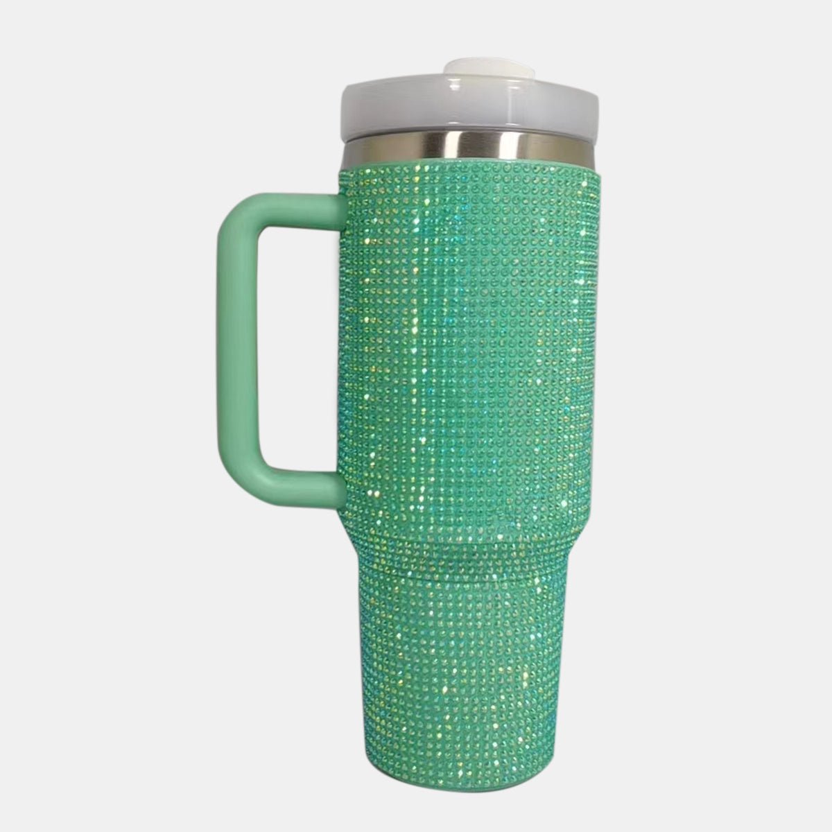 Rhinestone Stainless Steel Tumbler with Straw - 7 Semicolon Couture