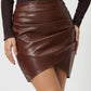 Ruched Asymmetrical Hem Skirt - 7 Semicolon Couture