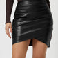 Ruched Asymmetrical Hem Skirt - 7 Semicolon Couture