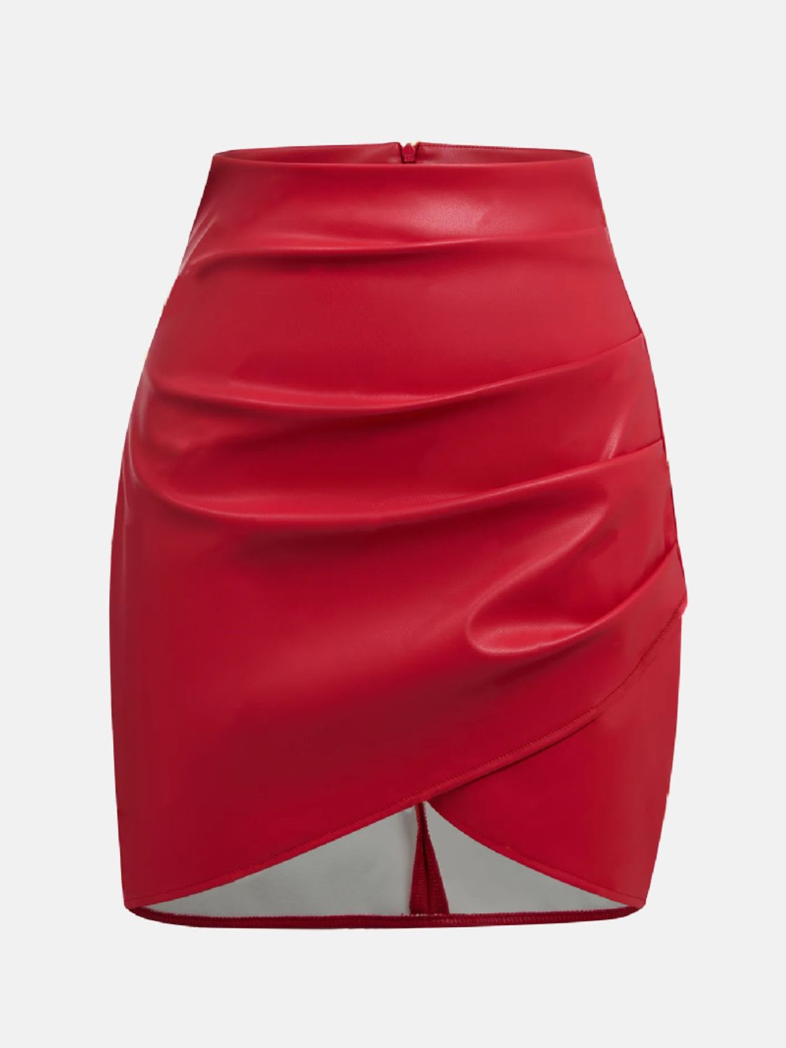 Ruched Asymmetrical Hem Skirt - 7 Semicolon Couture