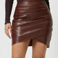 Ruched Asymmetrical Hem Skirt - 7 Semicolon Couture