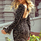 Sequin Crew Neck Long Sleeve Bodycon Dress - 7 Semicolon Couture