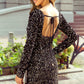 Sequin Crew Neck Long Sleeve Bodycon Dress - 7 Semicolon Couture