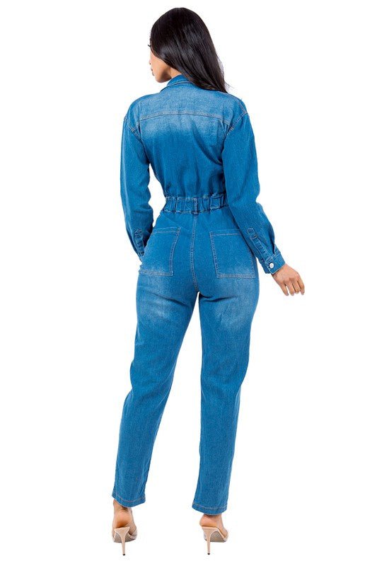 SEXY DENIM JUMPSUIT - 7 Semicolon Couture