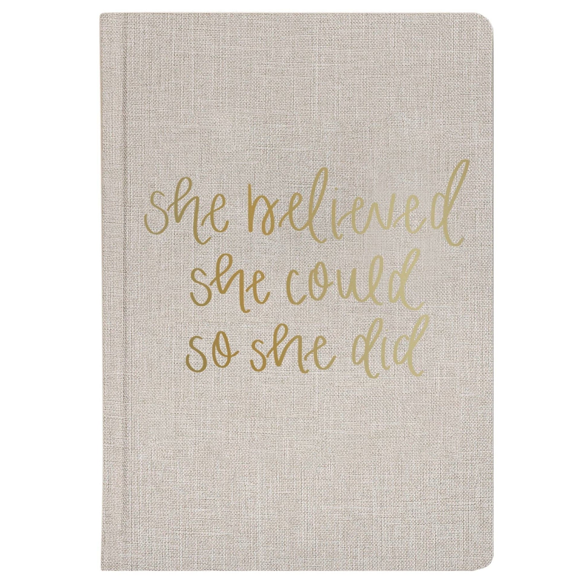 She Believed She Could Fabric Journal - Home Decor & Gifts - 7 Semicolon Couture