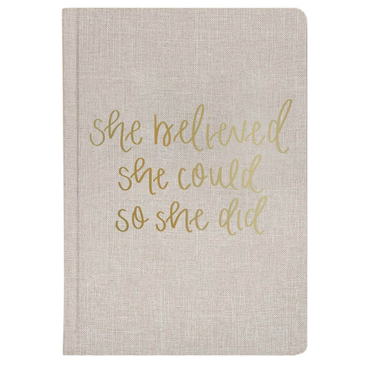 She Believed She Could Fabric Journal - 7 Semicolon Couture
