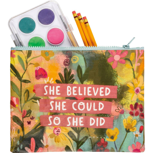 She Believed She Could So She Did Zipper Pouch - 7 Semicolon Couture