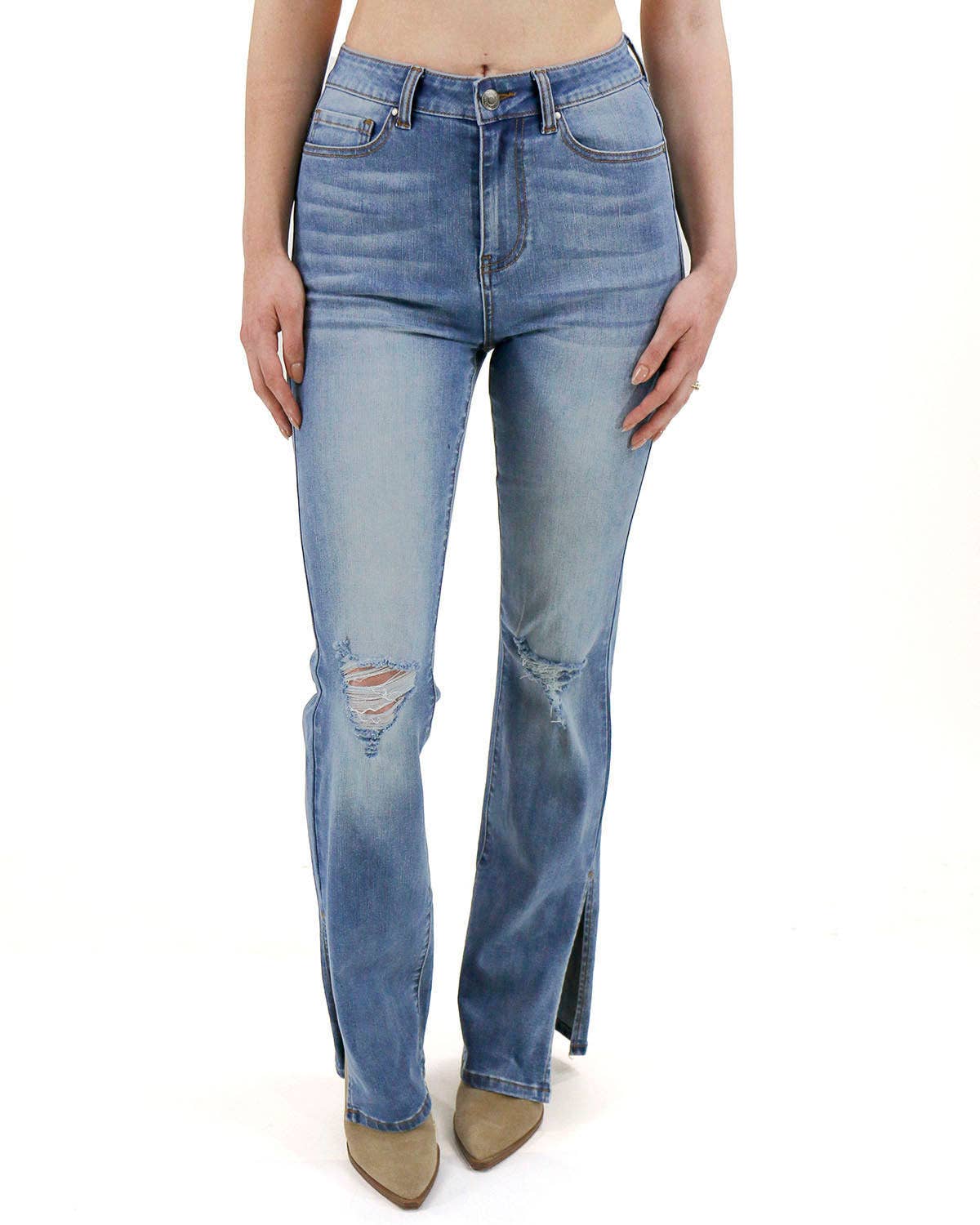 Split Flare Denim - 7 Semicolon Couture