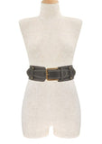 Stitched Buckle Accent Vintage Elastic Belt - 7 Semicolon Couture