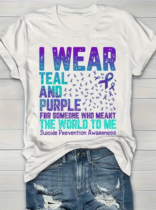 Teal & Purple - Suicide Prevention Awareness - 7 Semicolon Couture