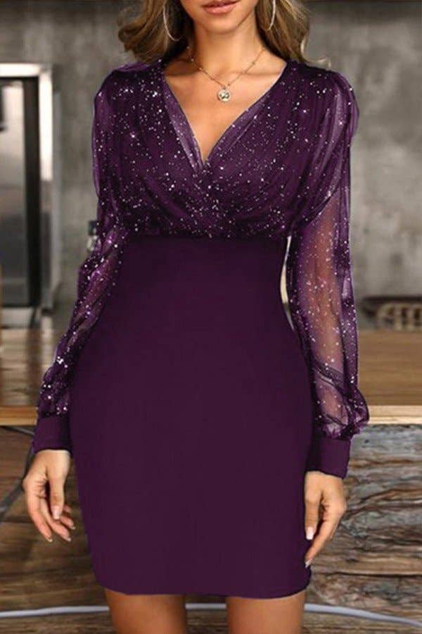 V - neck sequin dress - 7 Semicolon Couture