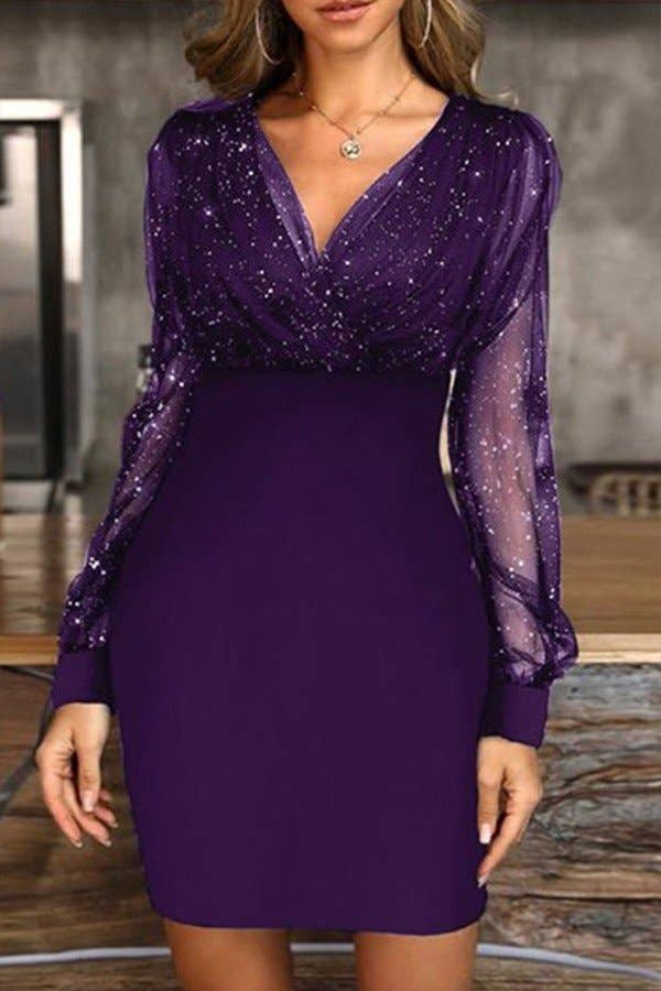 V - neck sequin dress - 7 Semicolon Couture