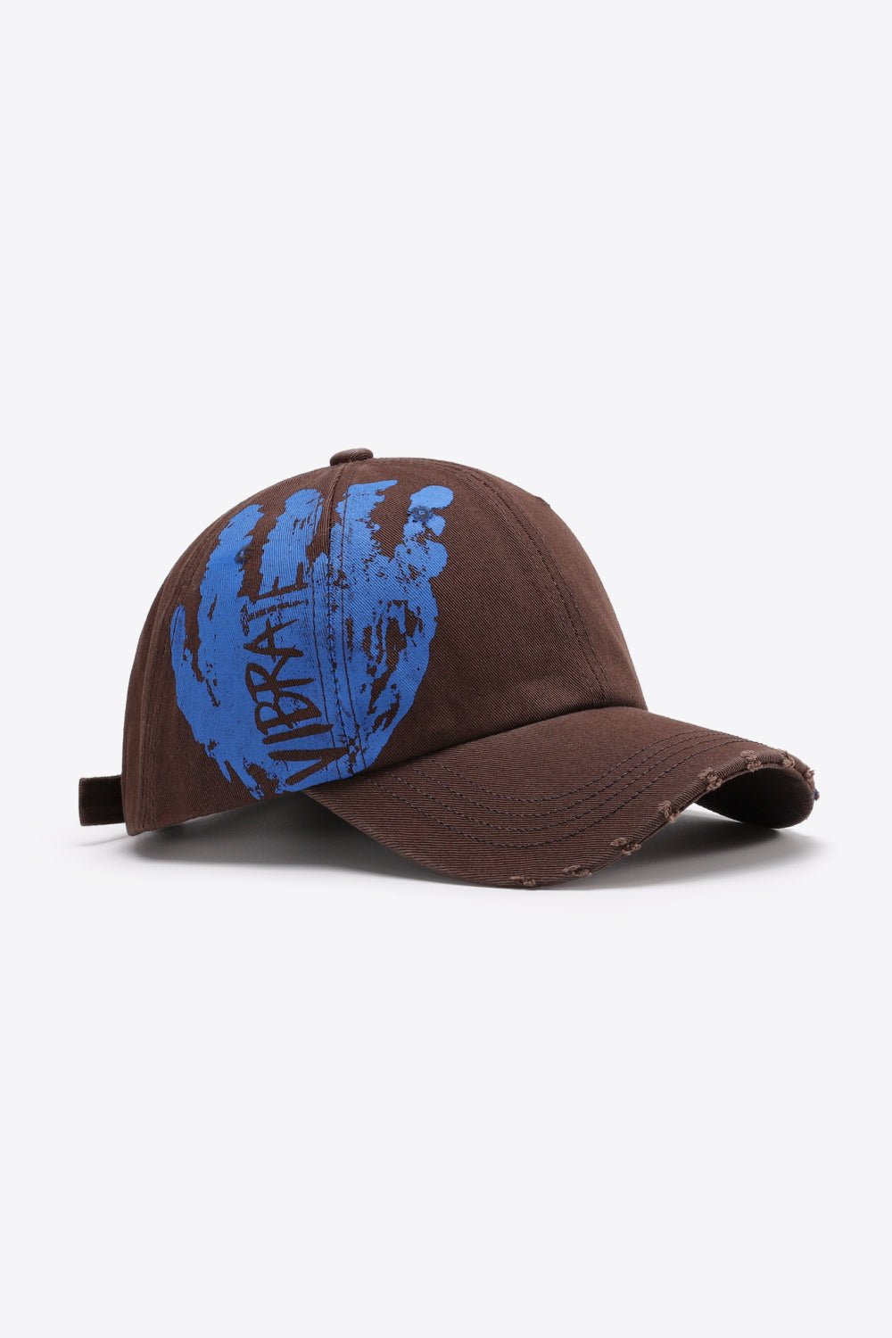 VIBRA Graphic Distressed Adjustable Baseball Cap - 7 Semicolon Couture