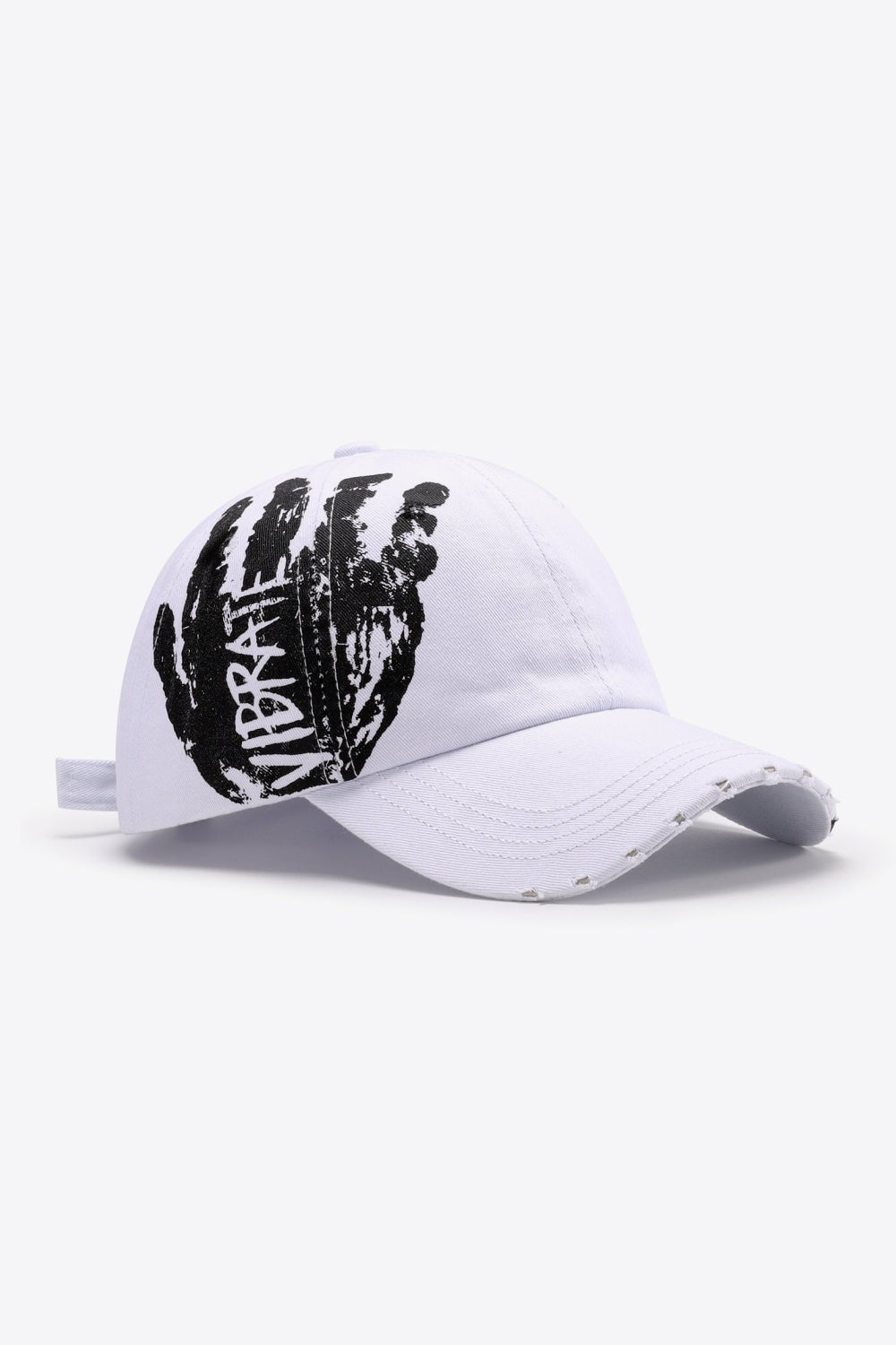 VIBRA Graphic Distressed Adjustable Baseball Cap - 7 Semicolon Couture